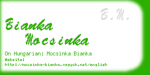 bianka mocsinka business card